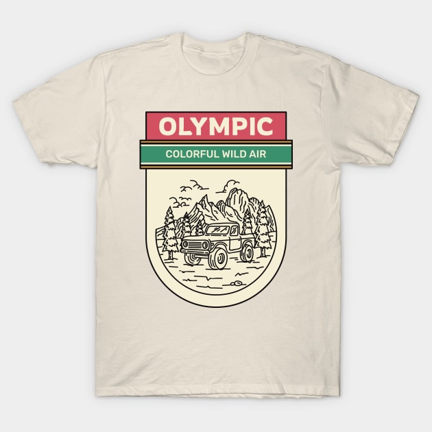 Olympic National Park Camping Hiking Outdoors Outdoorsman T-Shirt by Tip Top Tee's